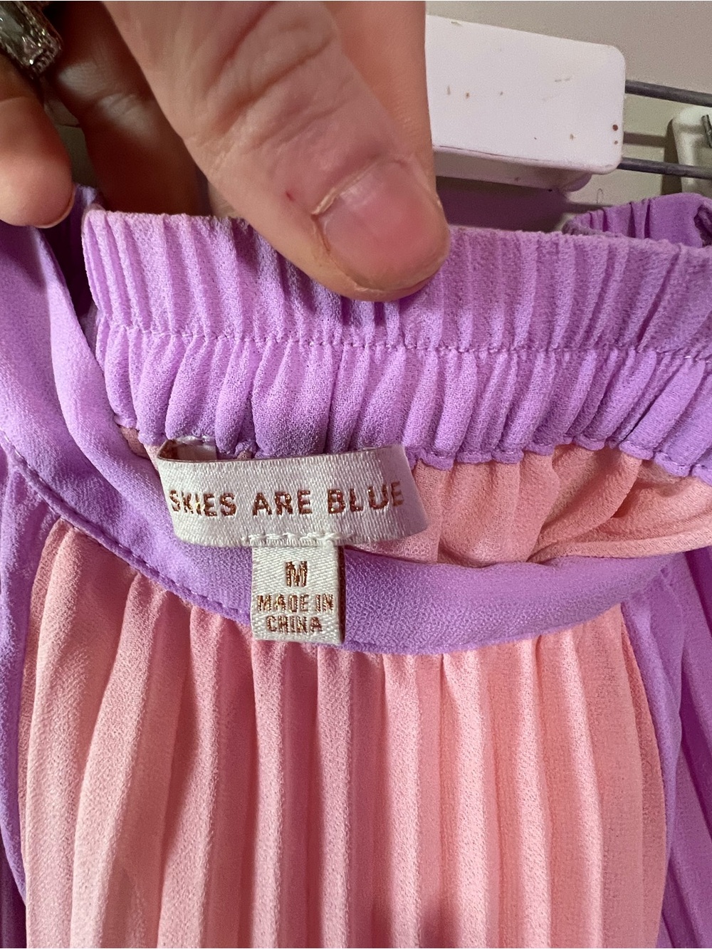 Skies Are Blue Pleated Maxi Skirt - Peach & Lavender - Picture 2 of 3